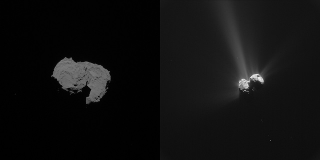 Illustration for article titled This Jet From Rosetta's Comet was so Strong it Disrupted the Solar Wind